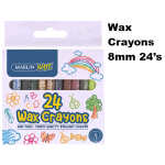 Marlin Kids Wax Crayons 8mm 24's
